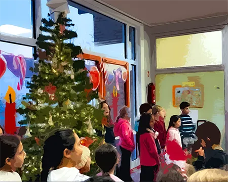 Adventssingen in der Eingangshalle