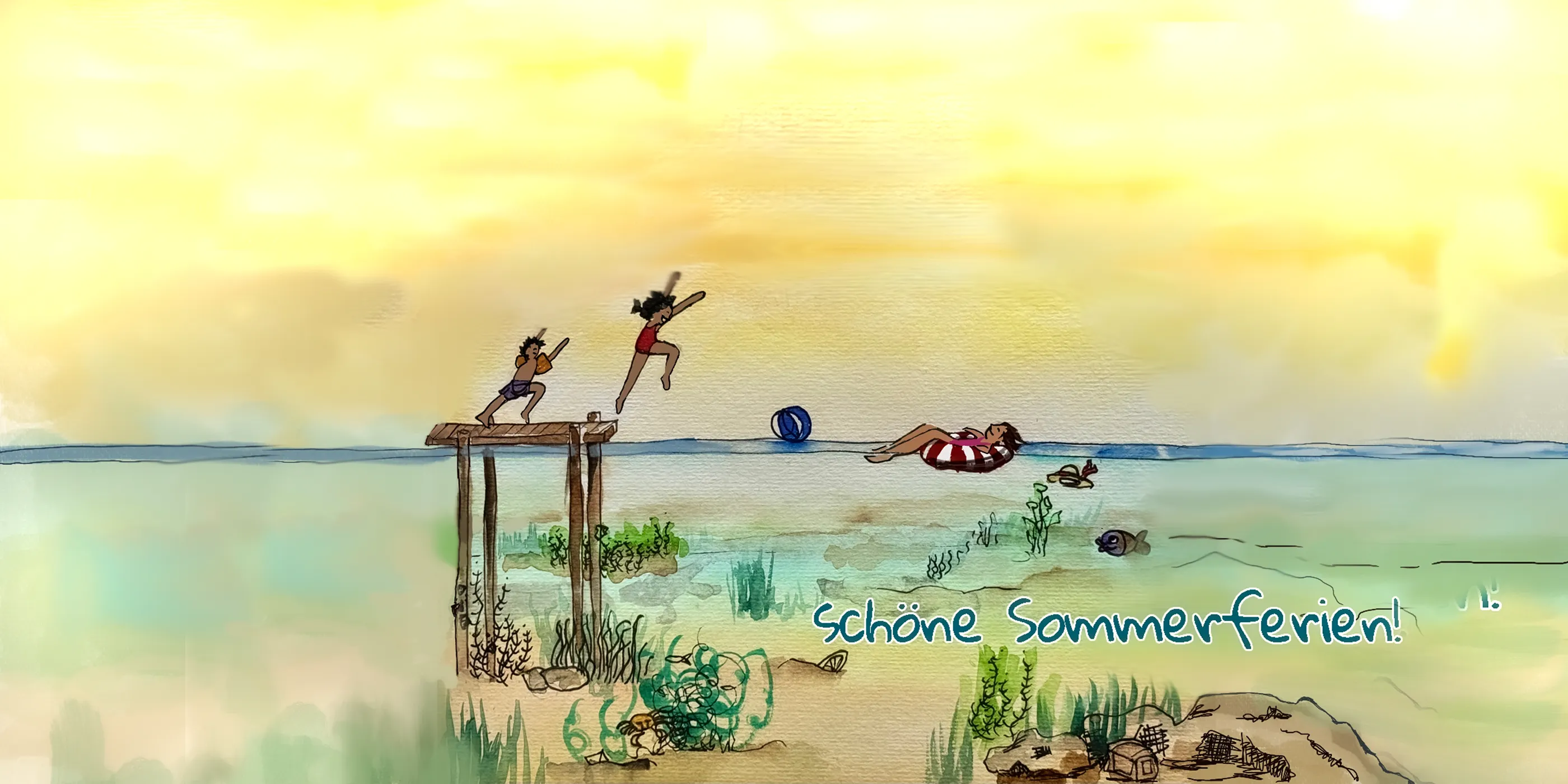 Aquarell Sommergruss