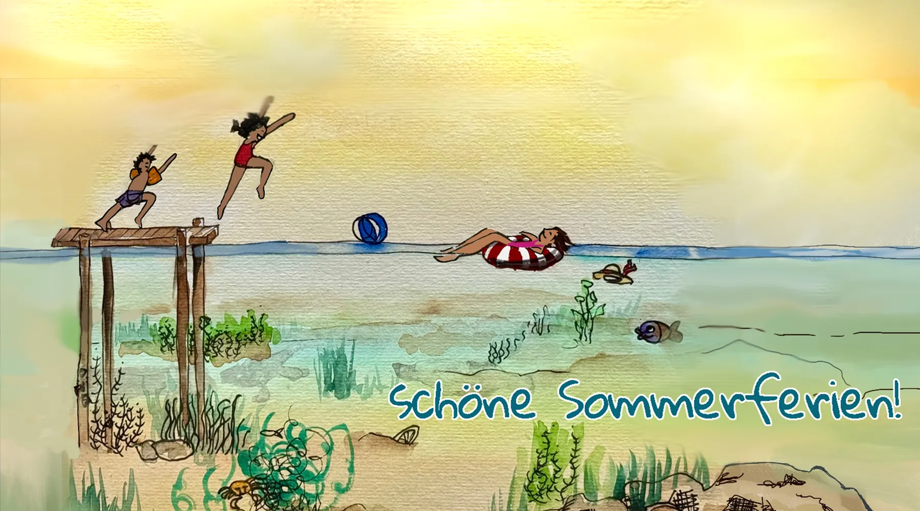 Aquarell Sommergruss